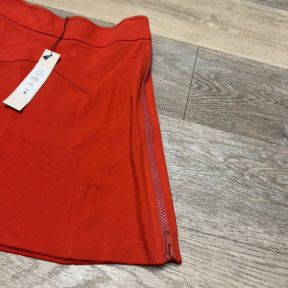 New Diane Von Furstenberg Dulcenea Mini Skirt Sunset Orange Size 8 Full Zip NWT - Picture 4 of 11